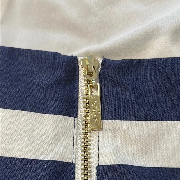 Eliza J Blue and White Sleeveless Cotton Sundress - Picture 8 of 12